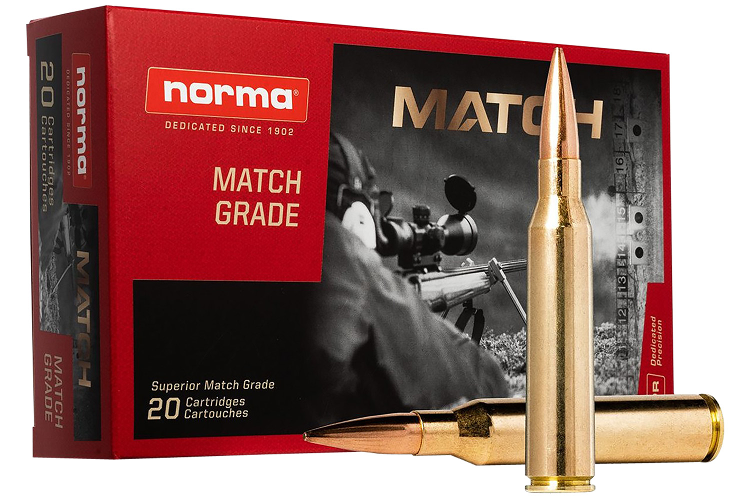 (image for) Norma Ammunition 10185442 Dedicated Precision Golden Target Match 338 Lapua Mag 250 gr HPBT - 20 Rounds - Click Image to Close