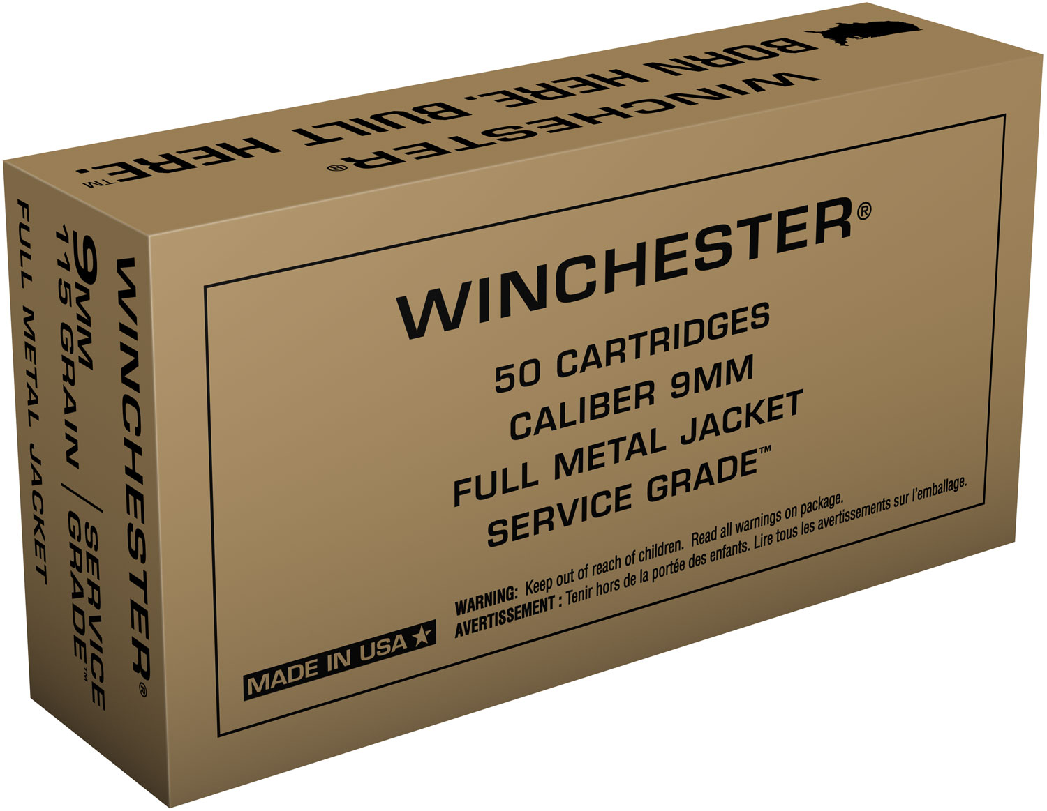 (image for) Winchester Ammo SG9W Service Grade 9mm 115 GR FMJ 500 Rounds
