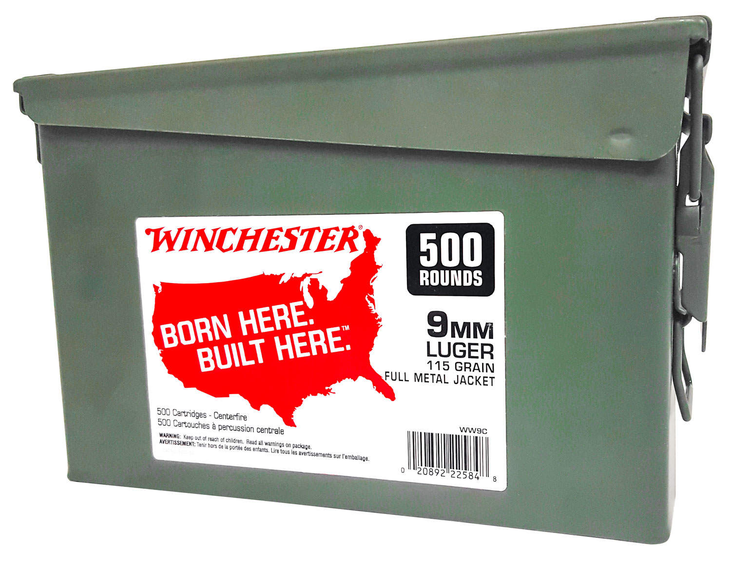(image for) Winchester Ammo WW9C USA 9mm Luger 115 gr FMJ - 500 Rounds