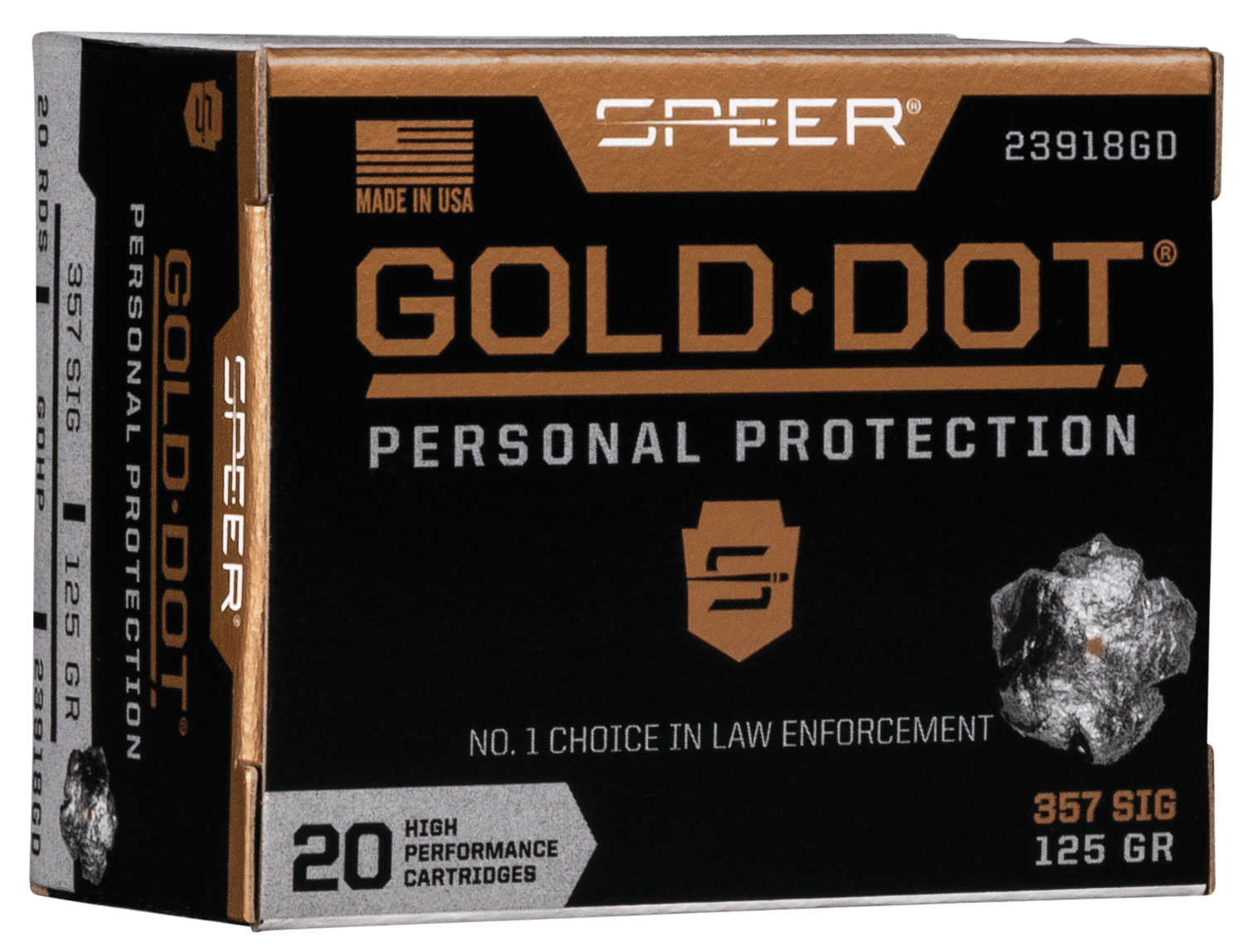 (image for) Speer Ammo 23918GD Gold Dot 357Sig 125gr HP - 20 Rounds