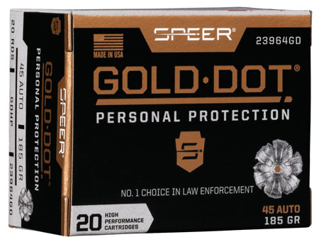 (image for) Speer Ammo 23964GD Gold Dot 45 ACP 185 GR HP - 200 Rounds