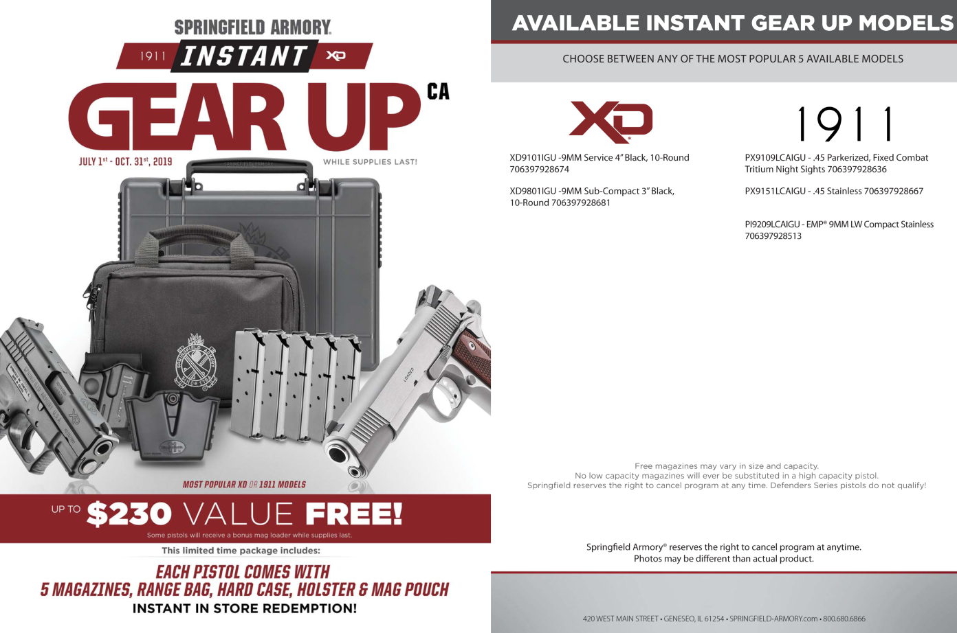 (image for) Springfield Armory XD 9MM 4" Barrel - Gear Up Package - PROMO