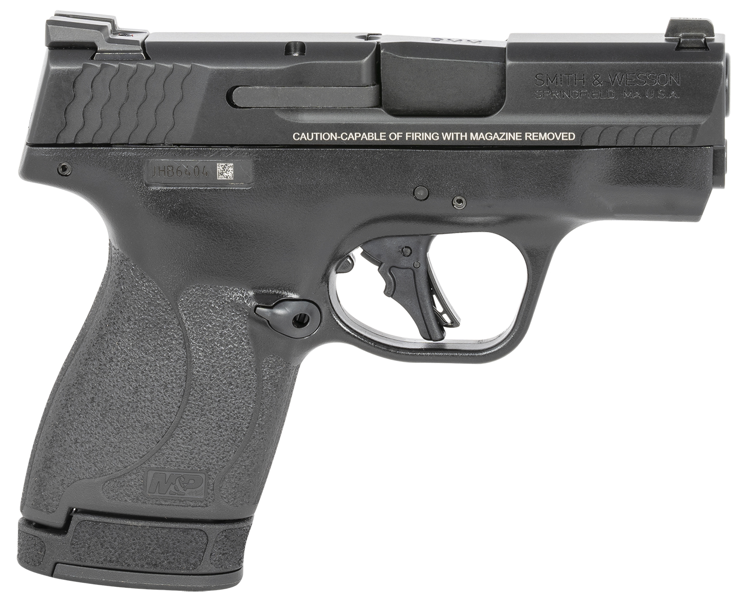 (image for) Smith & Wesson 13250 M&P Shield Plus Micro-Compact 9mm Luger 10+1/13+1, 3.10" Black Stainless Steel Barrel, Matte Black Armonite Serrated Slide, Matte Black Polymer Frame, No Thumb Safety