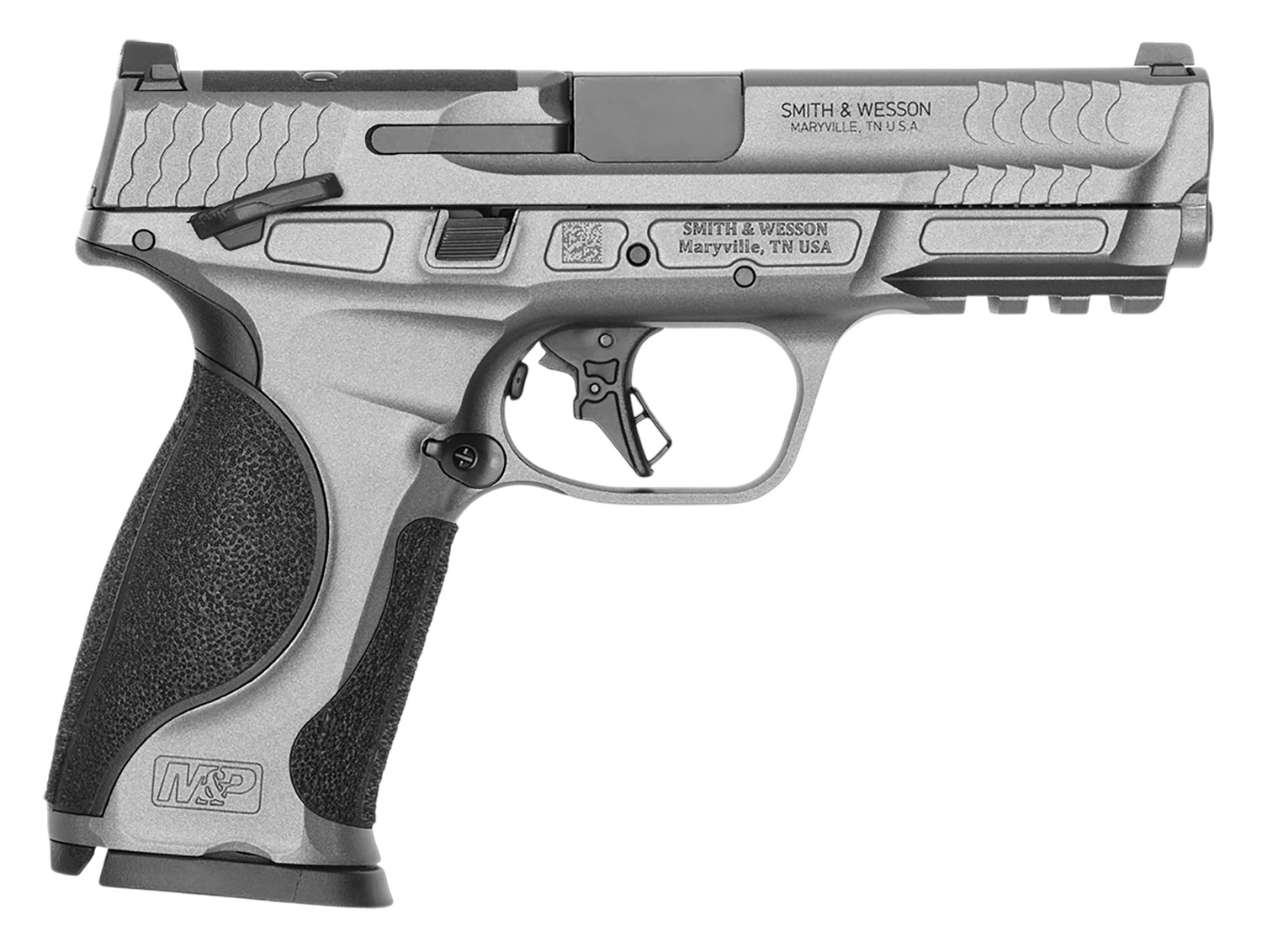 (image for) Smith & Wesson 14278 M&P M2.0 Metal *CA Complaint Full Size Frame 9mm Luger 10+1 4.25" Black Armornite Barrel, Tungsten Gray Cerakote Stainless Steel Optic Cut/Serrated Slide & Aluminum Frame