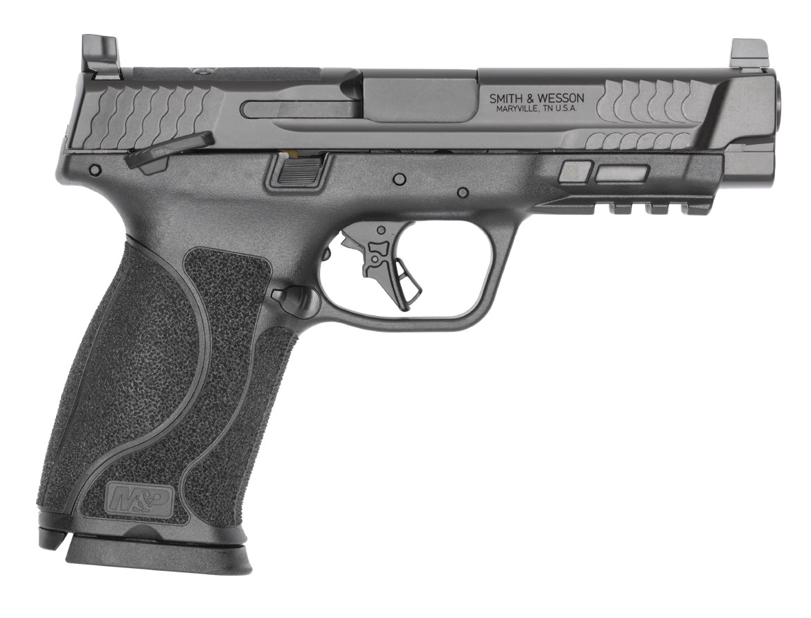 (image for) Smith & Wesson 14505 M&P M2.0 10mm 10+1 4.6" Black Armornite SS Barrel & OC/Serrated Slide, Polymer Frame w/Picatinny Rail, Interchangeable Grip
