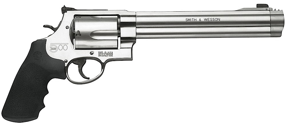 (image for) Smith & Wesson 163500 Model 500 Stainless Steel 8.38" Barrel & 5rd Cylinder, Satin Stainless Steel X-Frame, Fixed Compensator, Internal Lock - Click Image to Close