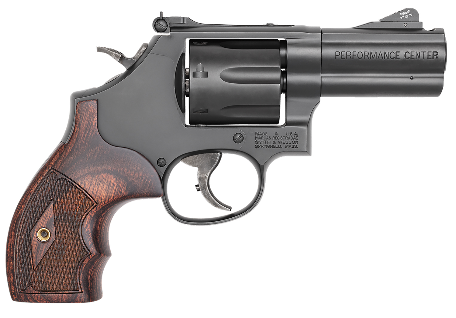 (image for) Smith & Wesson 170170 PC Model 586 L-Comp *CA L-Frame 357 Mag 7 Shot 3" Blued Carbon Steel Ported Full-Lug Barrel, Blued Cylinder & Carbon Steel Frame, Rosewood Checkered Grip Interal Lock