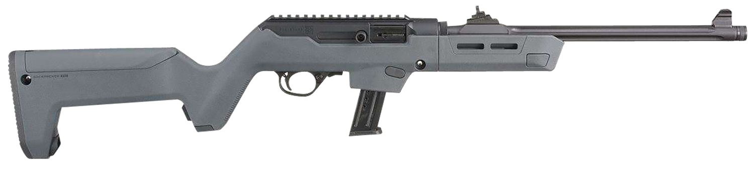 (image for) Ruger 19134 PC Carbine *9mm 10+1 16.1" Matte Black Oxide Fluted Threaded Barrel, Matte Black Oxide Picatinny Rail Aluminum Receiver, Stealth Gray Synthetic Magpul Backpacker Stock