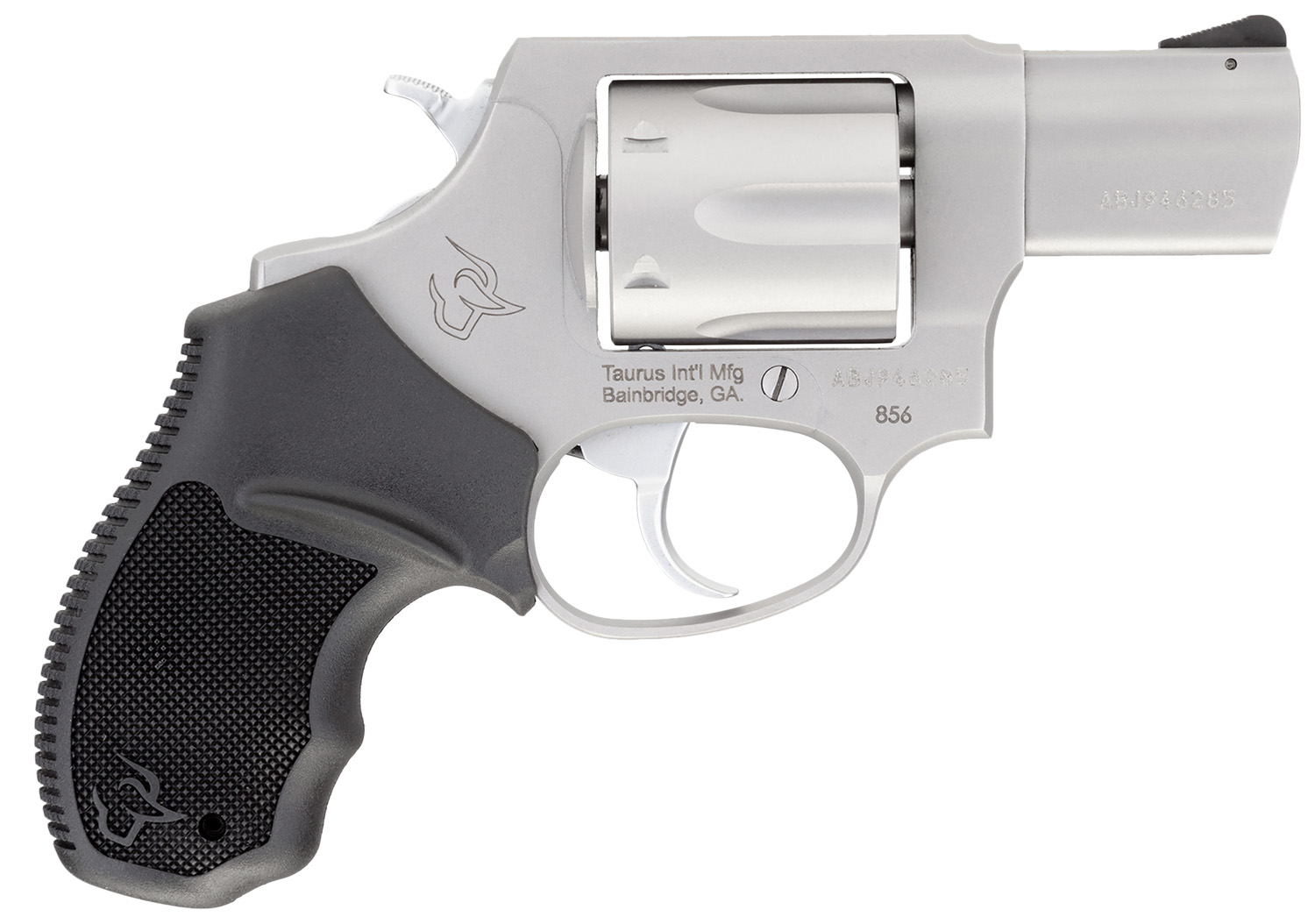 Taurus 2-85629 856 *CA Compliant Small 38 Special +P 6 Shot 2" Matte Stainless Steel Barrel, Cylinder & Frame, Black Finger Grooved Rubber Grip, Transfer Bar Safety, Exposed Hammer (image for) Taurus 2-85629 856 *CA Compliant Small 38 Special +P 6 Shot 2" Matte Stainless Steel Barrel, Cylinder & Frame, Black Finger Grooved Rubber Grip, Transfer Bar Safety, Exposed Hammer