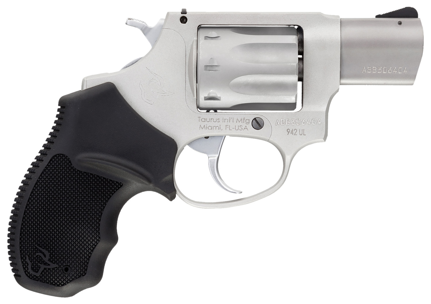 (image for) Taurus 2-942029 942 22 LR 8rd 2" Barrel, Overall Matte Finish Stainless Steel & Finger Grooved Black Polymer Grip