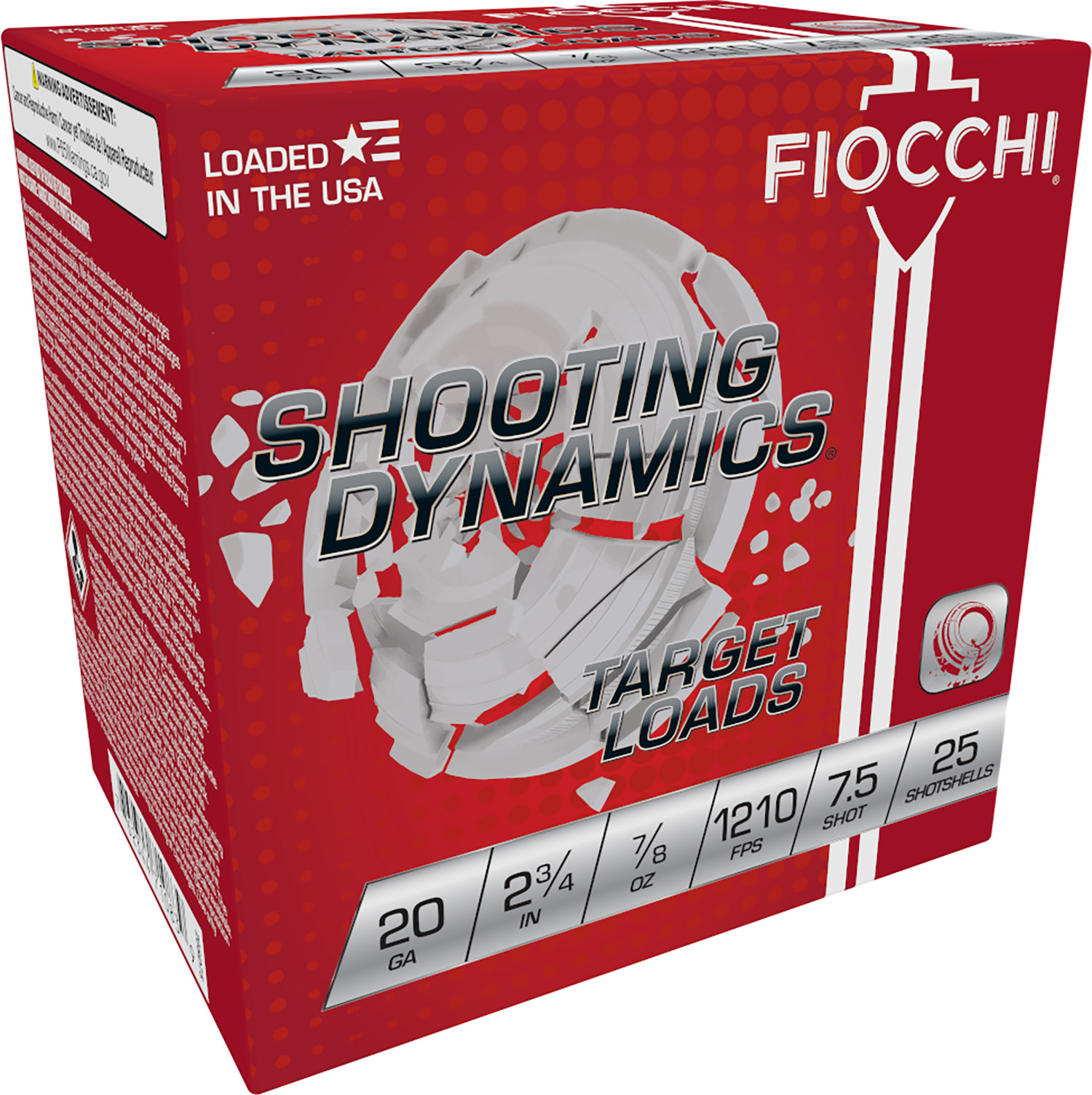 (image for) Fiocchi 20SD75 Shooting Dynamics Target 20Gauge 2.75" 7/8oz 7.5Shot - 250 Shells