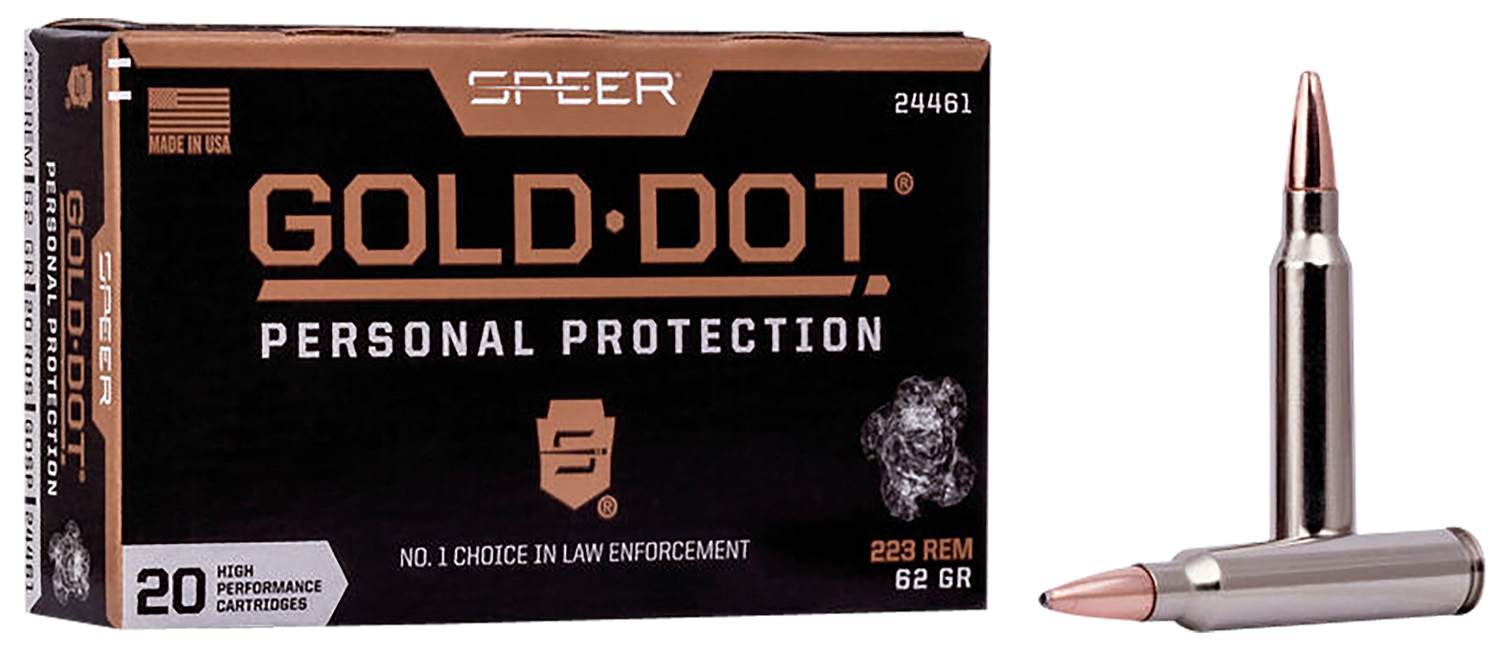 (image for) Speer 24461 Gold Dot Personal Protection 223Rem 62gr Soft Point - 20 Rounds