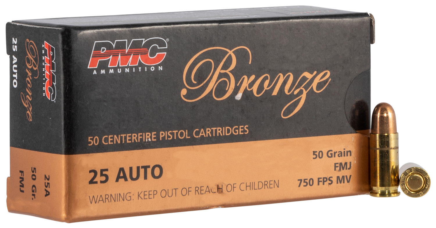 (image for) PMC 25A Bronze 25ACP 50gr Full Metal Jacket - 50 Rounds - Click Image to Close