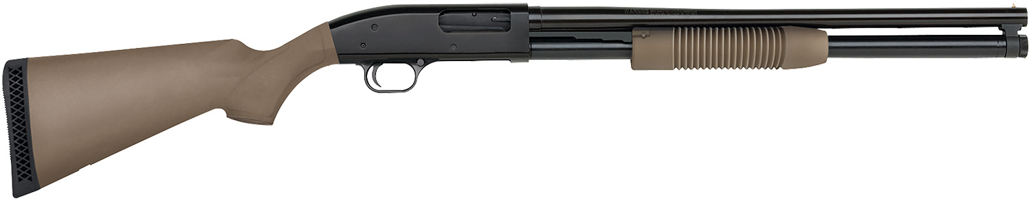 (image for) Maverick Arms 31048 88 Security 12 Ga 3" 7+1 20" Barrel w/Cyl Bore, Bead Sight, Dual Extractors, Anti-Jam Elevator, FDE Syn Stock w/Rib Forearm, 14.5" LOP