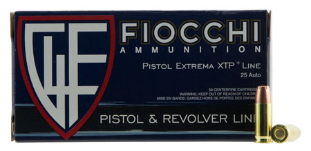 (image for) Fiocchi 25XTP Extrema 25ACP 35GR XTP HP - 50 Rounds - Click Image to Close