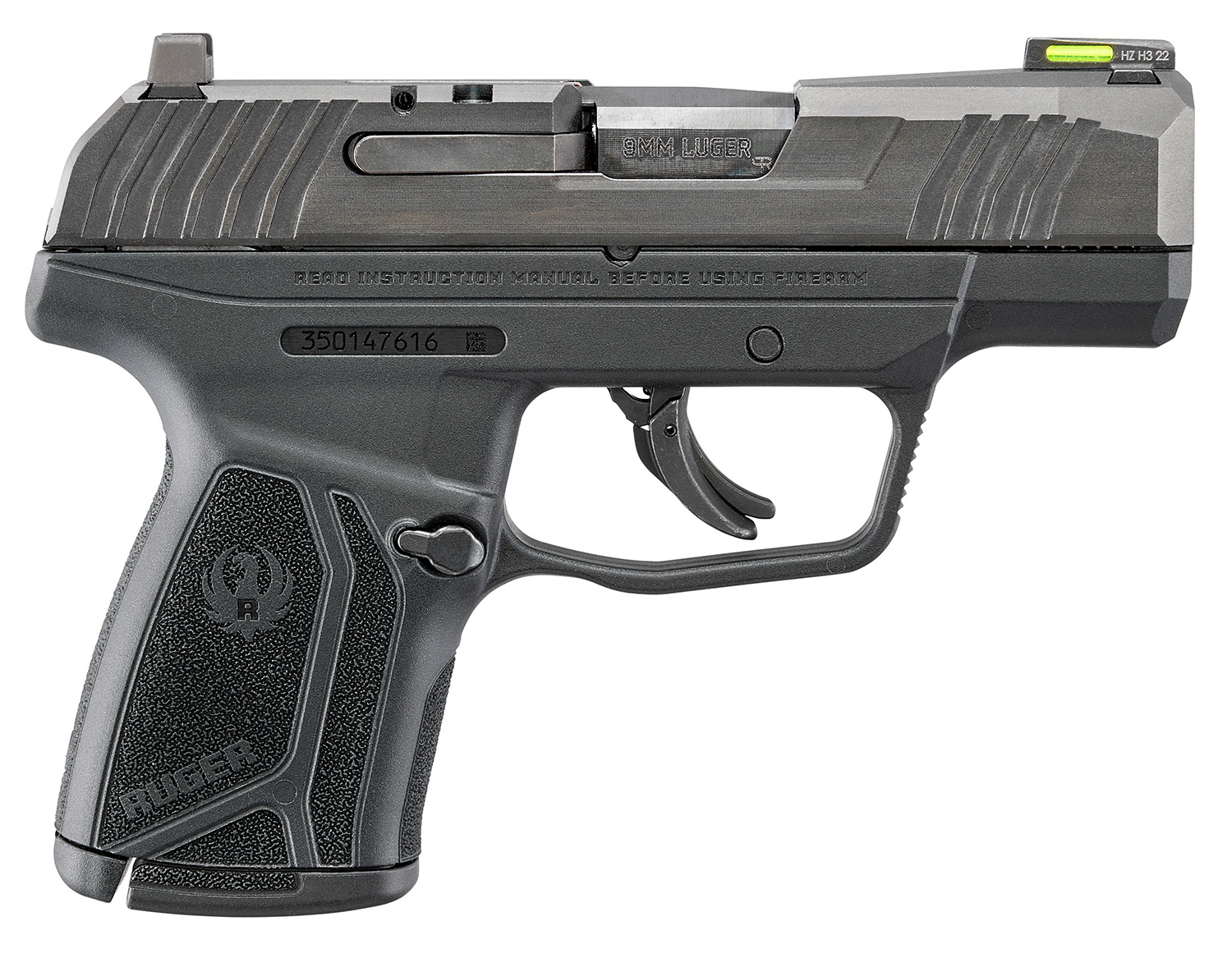 (image for) Ruger 3518 Max-9 *CA Compliant Compact 9mm Luger 10+1 3.20" Black Oxide Steel Barrel, Black Oxide Serrated Slide, Black Frame & Black Nylon Grips