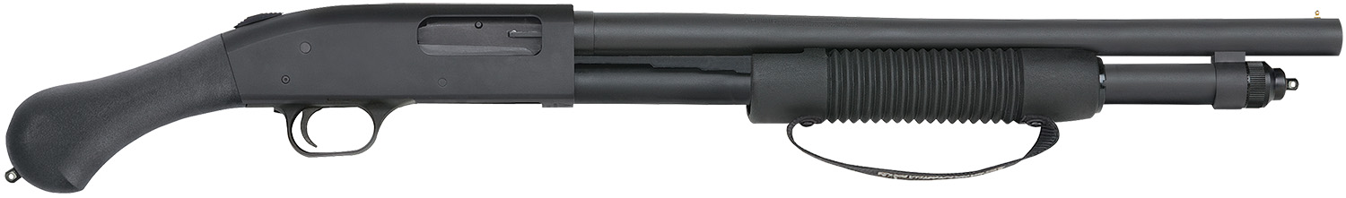 (image for) Mossberg 50639 590 Shockwave 12 Gauge Pump 3" 6+1 18.50" Matte Blued Heavy-Walled Barrel, Drilled & Tapped Matte Blued Stainless Steel Receiver, Black Raptor Birdshead Grip