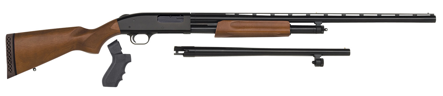 (image for) Mossberg 54169 500 Field/Security 12 Gauge 5+1 3" 28" Vent Rib/18.5" Security Barrels, Blued Metal Finish, Dual Extractors, Wood Pistol Grip Stock, Includes Accu-Set Chokes