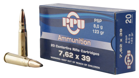 (image for) PPU PP76239 7.62x39mm 123 GR Soft Point - 200 Rounds