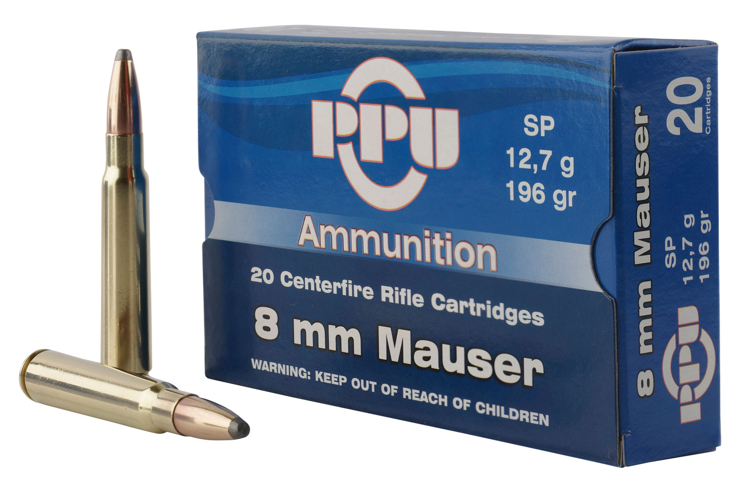 (image for) PPU PP8S Metric Rifle 8mm Mauser 196 gr Soft Point - 20 Rounds