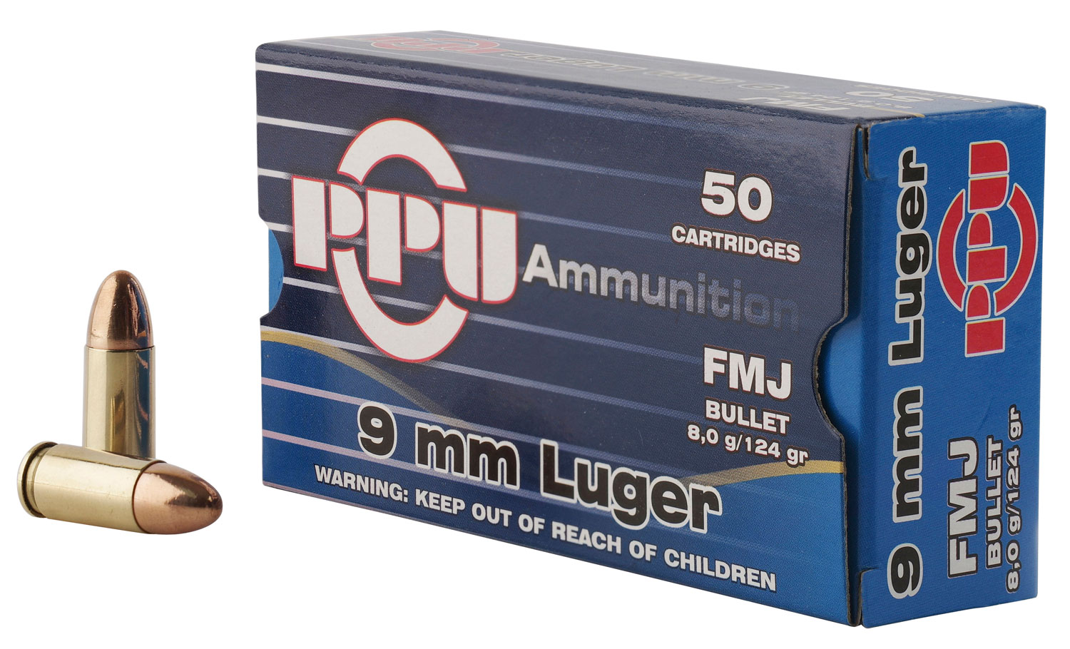 (image for) PPU PPH9F2 Handgun 9mm Luger 124 GR FMJ - 1000 Rounds