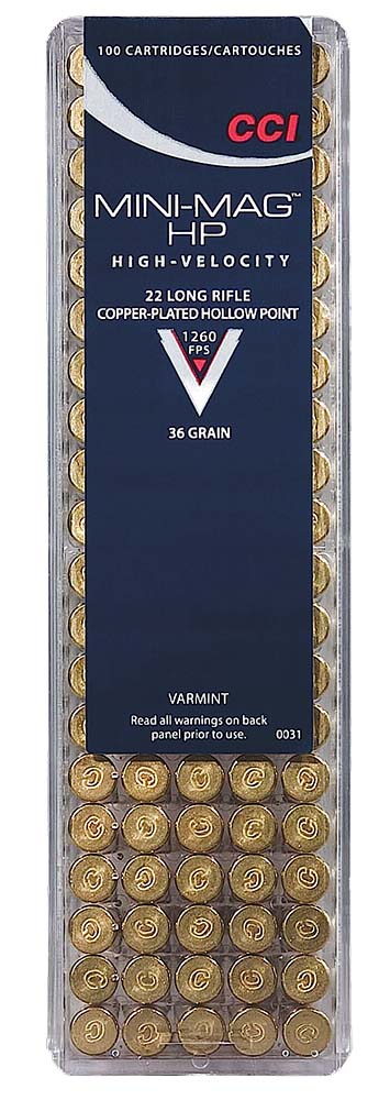 (image for) CCI 0031 Varmint Mini-Mag 22 LR 36 gr CPHP - 100 Rounds