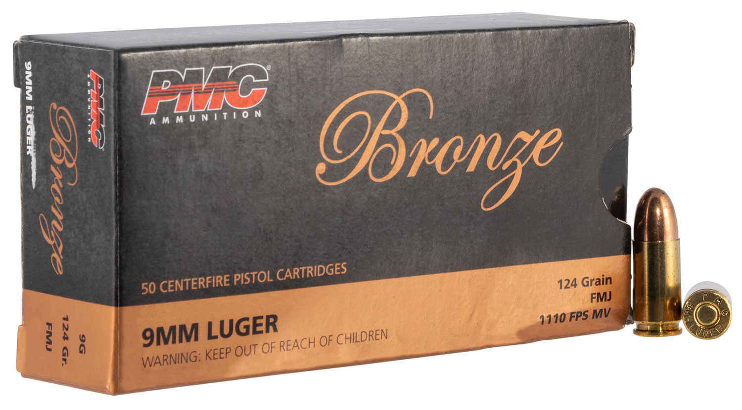 (image for) PMC 9G Bronze 9mm Luger 124 gr FMJ - 1000 Rounds - Click Image to Close