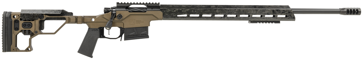 (image for) Christensen Arms 8010300801 MPR 308 5+1, 20" Carbon Fiber Button/Threaded Steel Barrel, Black Nitride Alum Rcvr, Desert Brown Chassis w/Folding & MagneLock Stock, Black Grip