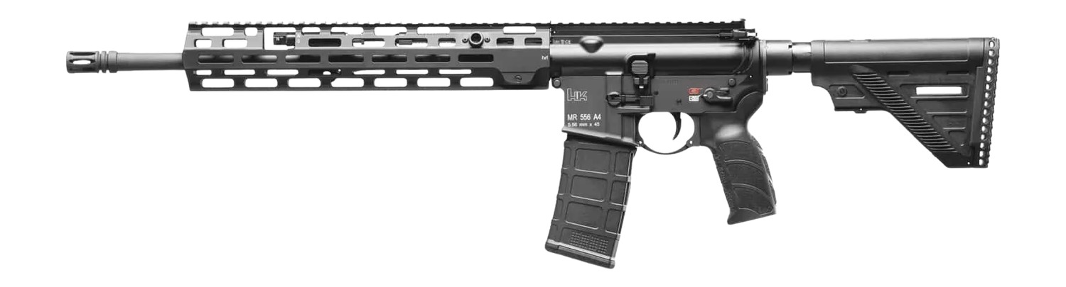 (image for) HK 81001033 MR556 A4 5.56mm 10+1 16.5" Black Barrel, Black Receiver w/Picatinny Rail, Black Polymer Stock, Black Polymer Grip, Ambi - Fixed Mag