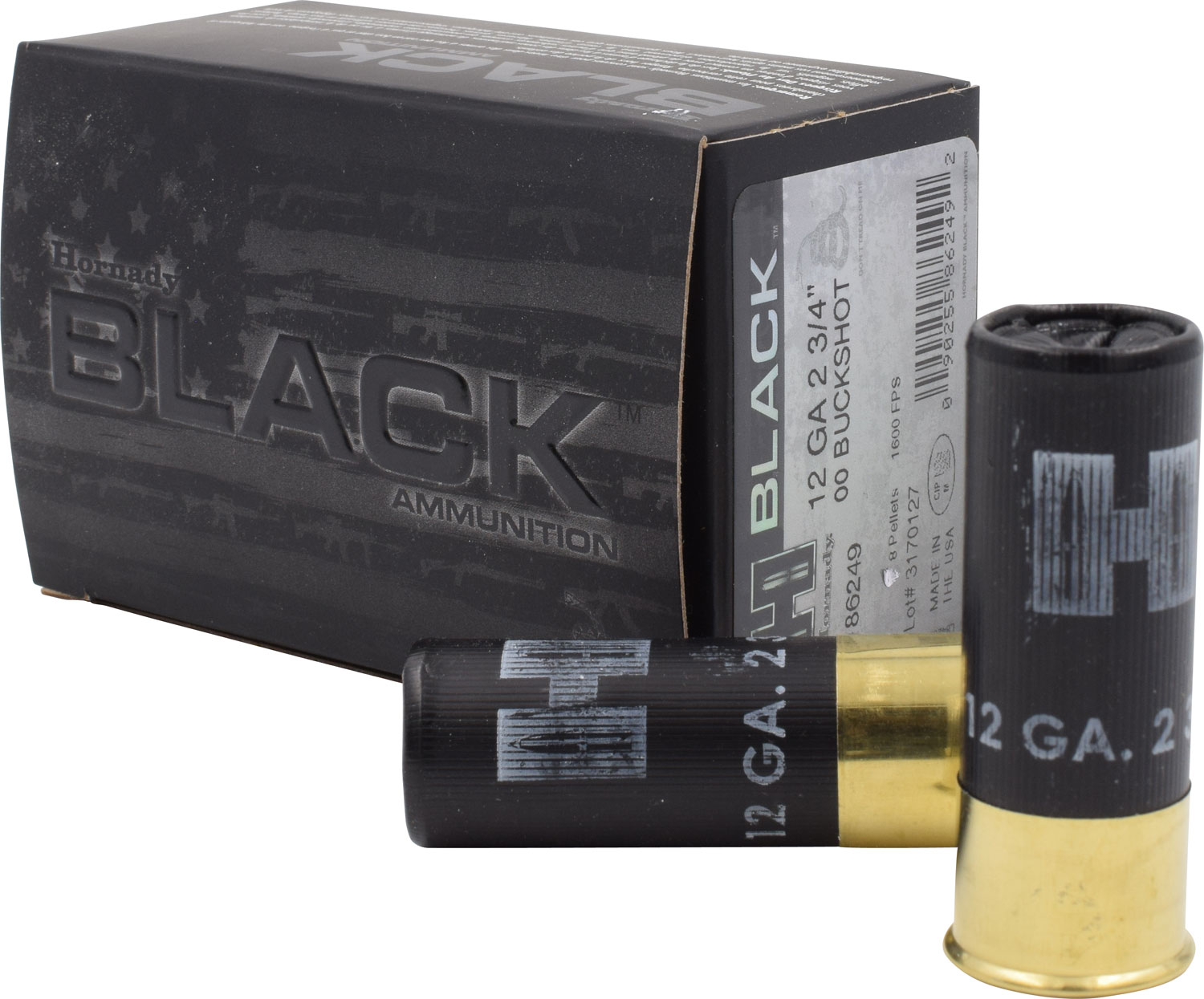 (image for) Hornady 86249 Black 12 Gauge 2.75" 00 Buck Shot - 10 Shells