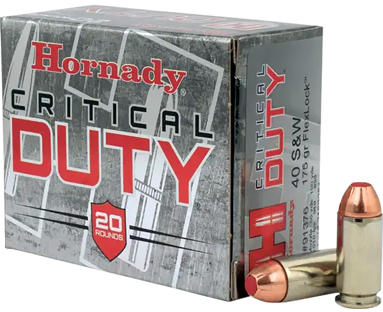 (image for) Hornady 91376 Critical Duty 40S&W 175gr Hornady FlexLock - 20 Rounds