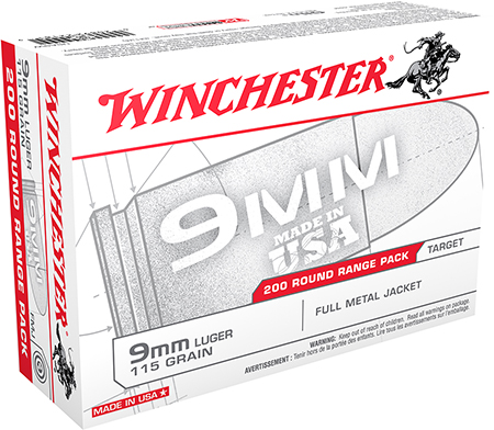 Winchester Ammo USA9W USA 9mm Luger 115 GR FMJ - 200 Rounds