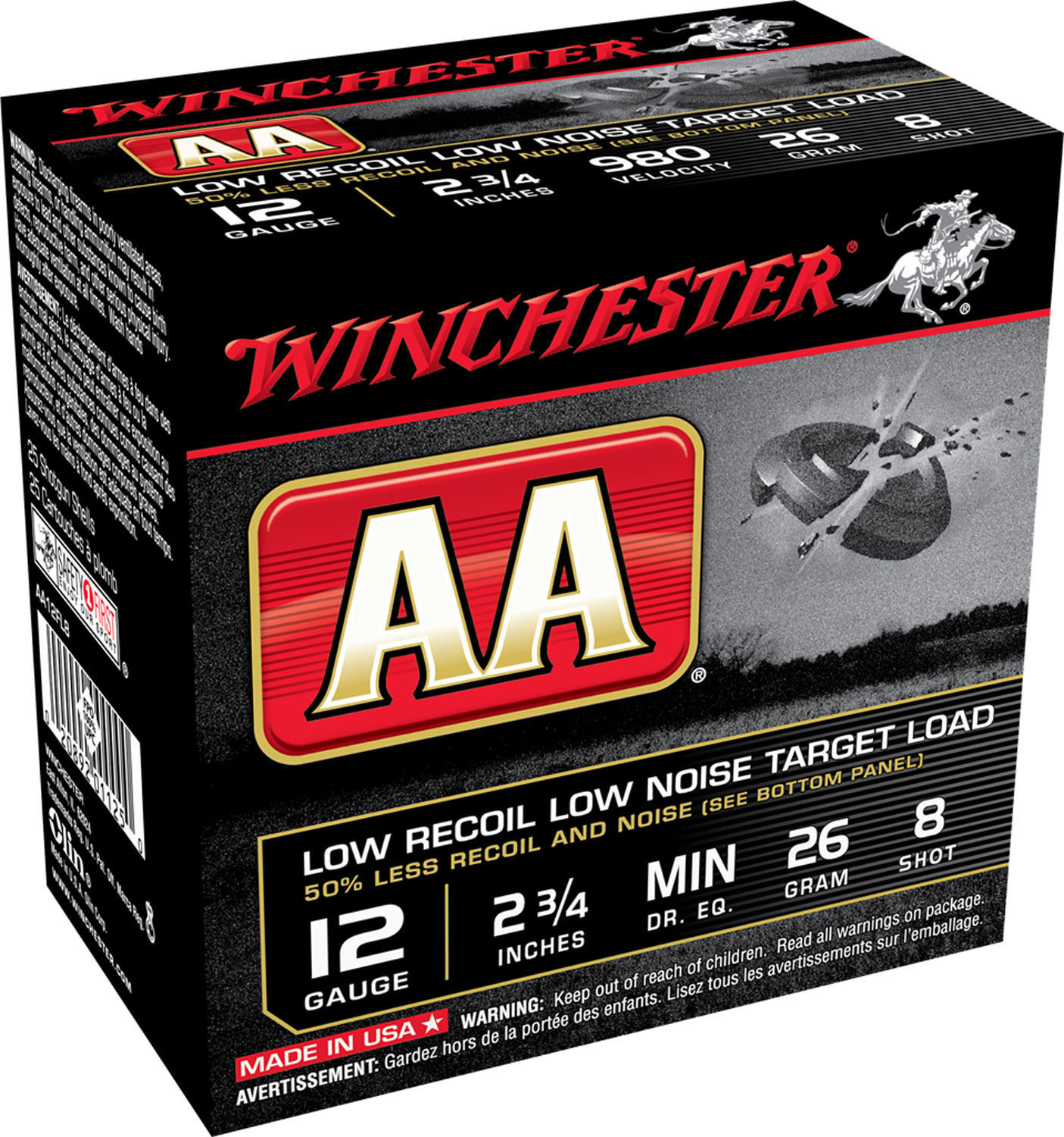 (image for) Winchester Ammo AA12FL8 AA Low Recoil 12 Gauge 2.75" 26 Gram 980 fps 8 Shot