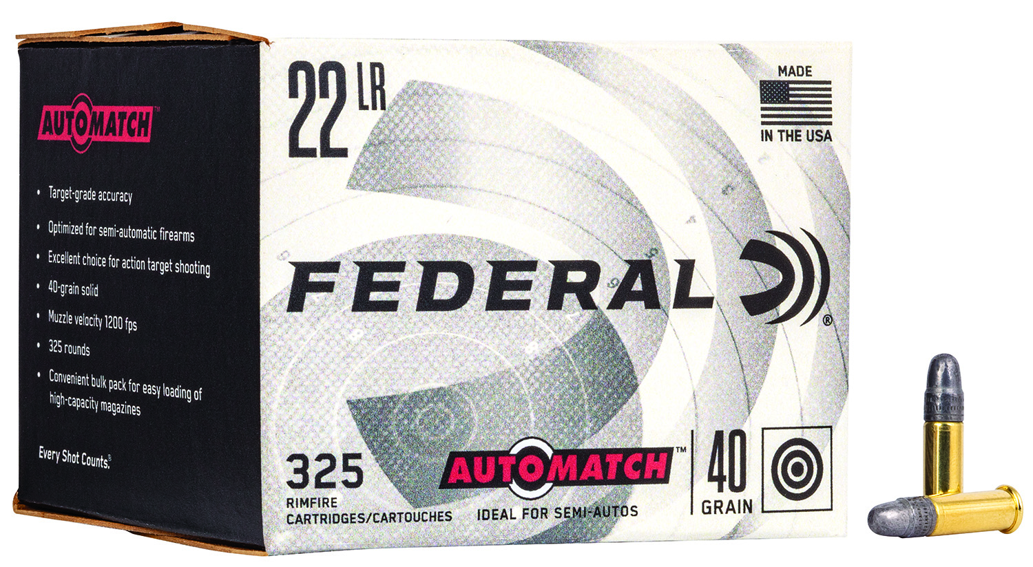 (image for) Federal AM22 Champion Training Auto Match 22LR 40gr Lead Round Nose - 325 Rounds