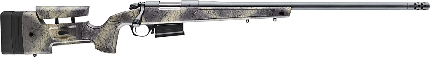 (image for) Bergara Rifles B145371 B-14 Wilderness HMR 308 Win 5+1 20" Threaded, Sniper Gray Cerakote Barrel/Rec, Adj. SoftTouch Woodland Camo Stock with Mini-Chassis, Omni Muzzle Brake