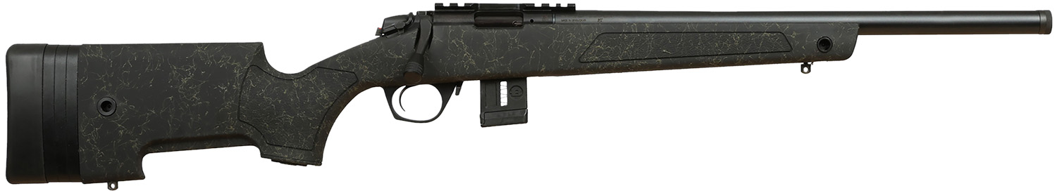 (image for) Bergara Rifles BMR007 BMR-X 22 LR 10+1 18" Blued Heavy Threaded Barrel, Blued Picatinny Rail Receiver, Adj LOP Green w/Black Webbing Synthetic Stock