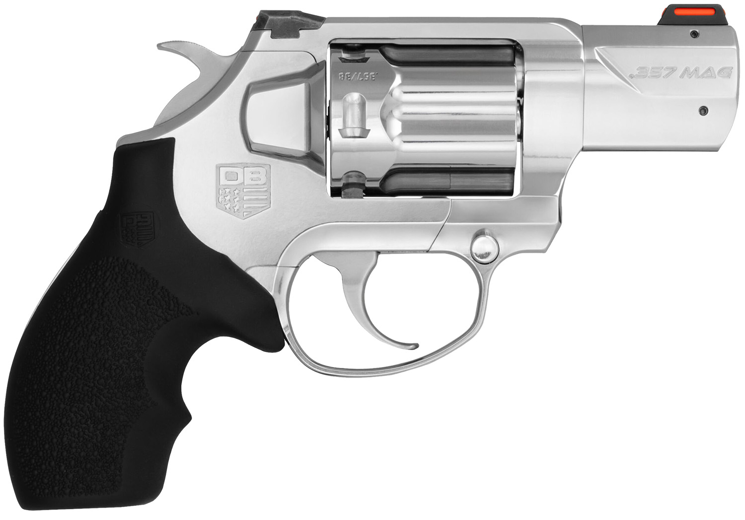 (image for) Diamondback DB0700S701 SDR 357 Mag 6rd 2" Polished Stainless Steel Target Crown Barrel, Polished Stainless Steel Cylinder, Stainless Steel Frame, Black Rubber Grip