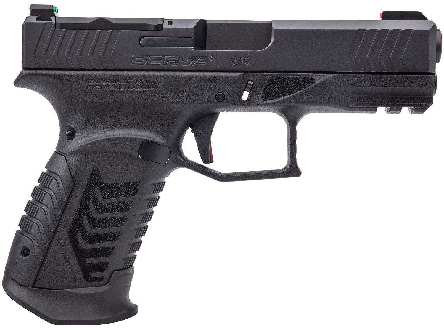 Derya Firearms DY9.MACA.US DY9 *CA* 9mm 10+1 3.86" Black Optics Ready/Serrated Slide, Polymer Frame w/Rail, Interchangeable Backstraps, Trijicon & TruGlo Footprint (image for) Derya Firearms DY9.MACA.US DY9 *CA* 9mm 10+1 3.86" Black Optics Ready/Serrated Slide, Polymer Frame w/Rail, Interchangeable Backstraps, Trijicon & TruGlo Footprint