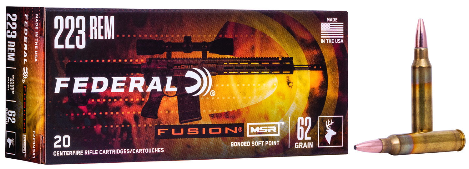 (image for) Federal F223MSR1 Fusion MSR 223Rem 62gr Bonded Soft Point - 20 Rounds
