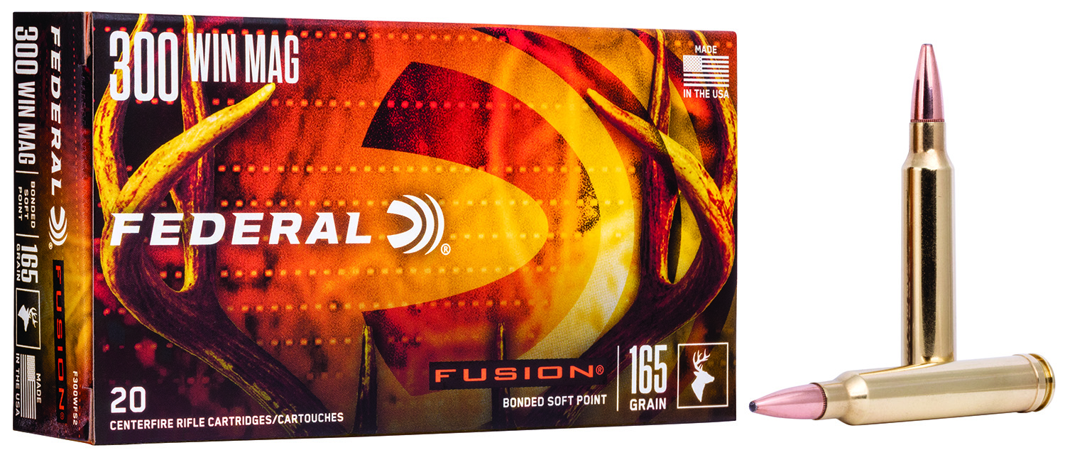 (image for) Federal F300WFS2 Fusion 300 Win Mag 165 gr Fusion Soft Point - 20 Rounds