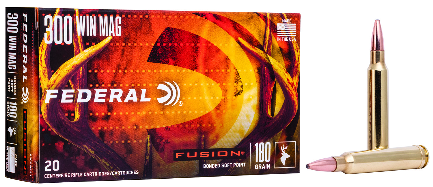 (image for) Federal F300WFS3 Fusion 300 Win Mag 180 gr Fusion Soft Point - 20 Rounds