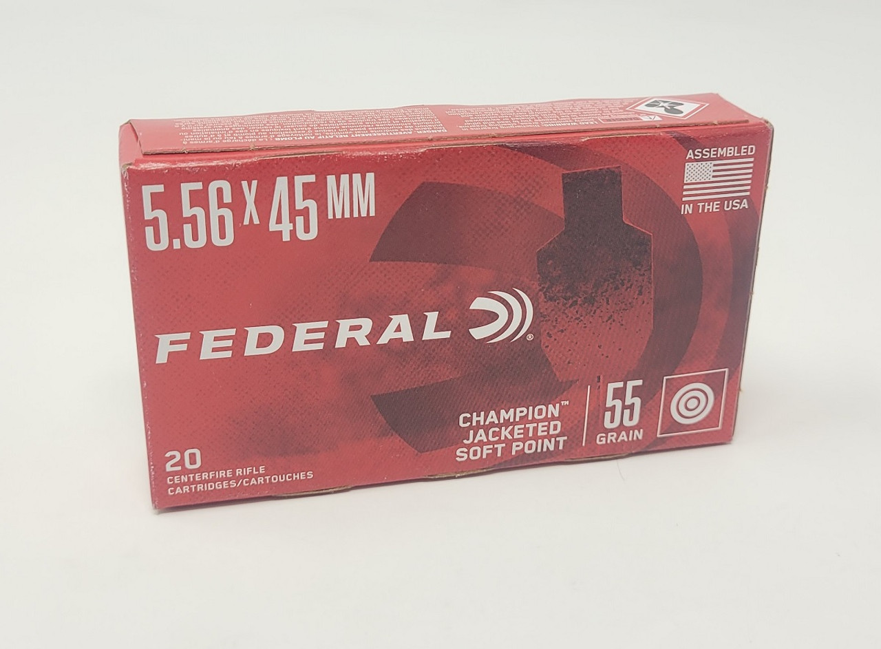 (image for) Federal 5.56x45mm NATO Ammunition F556A 55 Grain Champion Jacketed Soft Point - 1000 Rounds