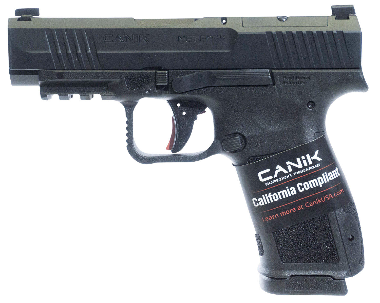 (image for) Canik HG7885CA-N Mete MC9LS *CA Compliant 9mm Luger 10+1 3.63" Black Steel Barrel, Black Nitride Steel Serrated Slide, Black Polymer Frame w/Picatinny Rail, Interchangeable Backstrap Grip