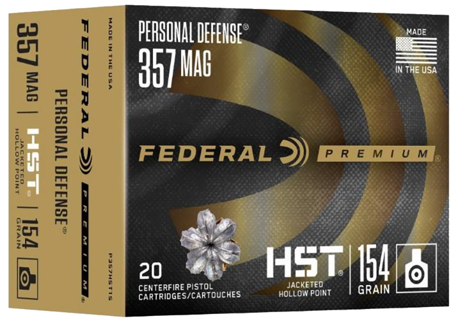 (image for) Federal P357HST1S Premium Personal Defense 357Mag 154gr HST Jacketed Hollow Point - 20 Rounds