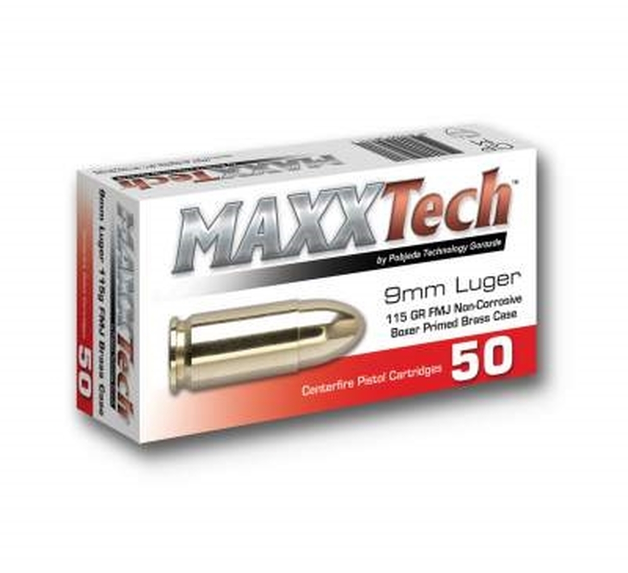 (image for) Maxxtech 9mm PTGB9MMB 115gr FMJ - 500 Rounds