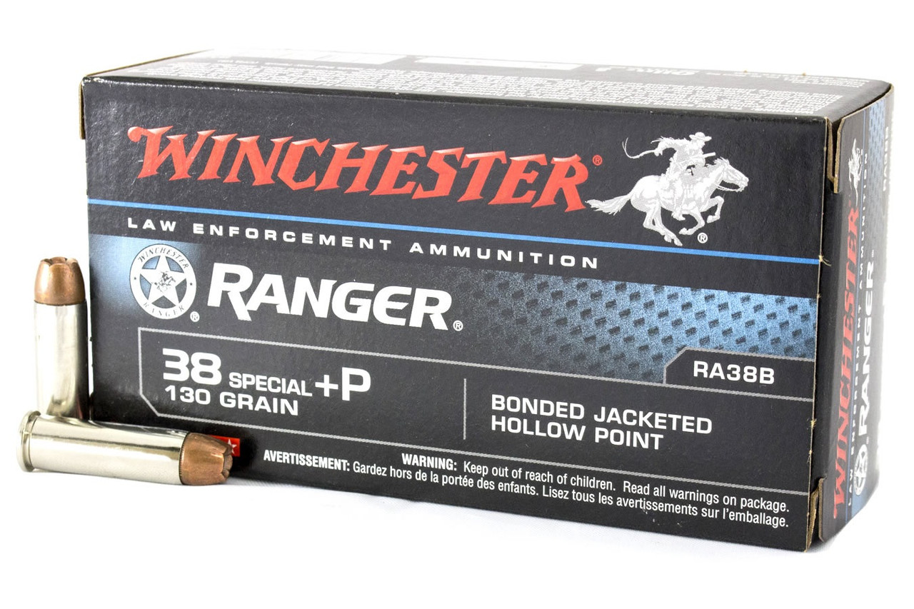 (image for) Winchester 38 Special +P Ammunition Ranger RA38B 130 Grain Bonded Hollow Point - 50 Rounds