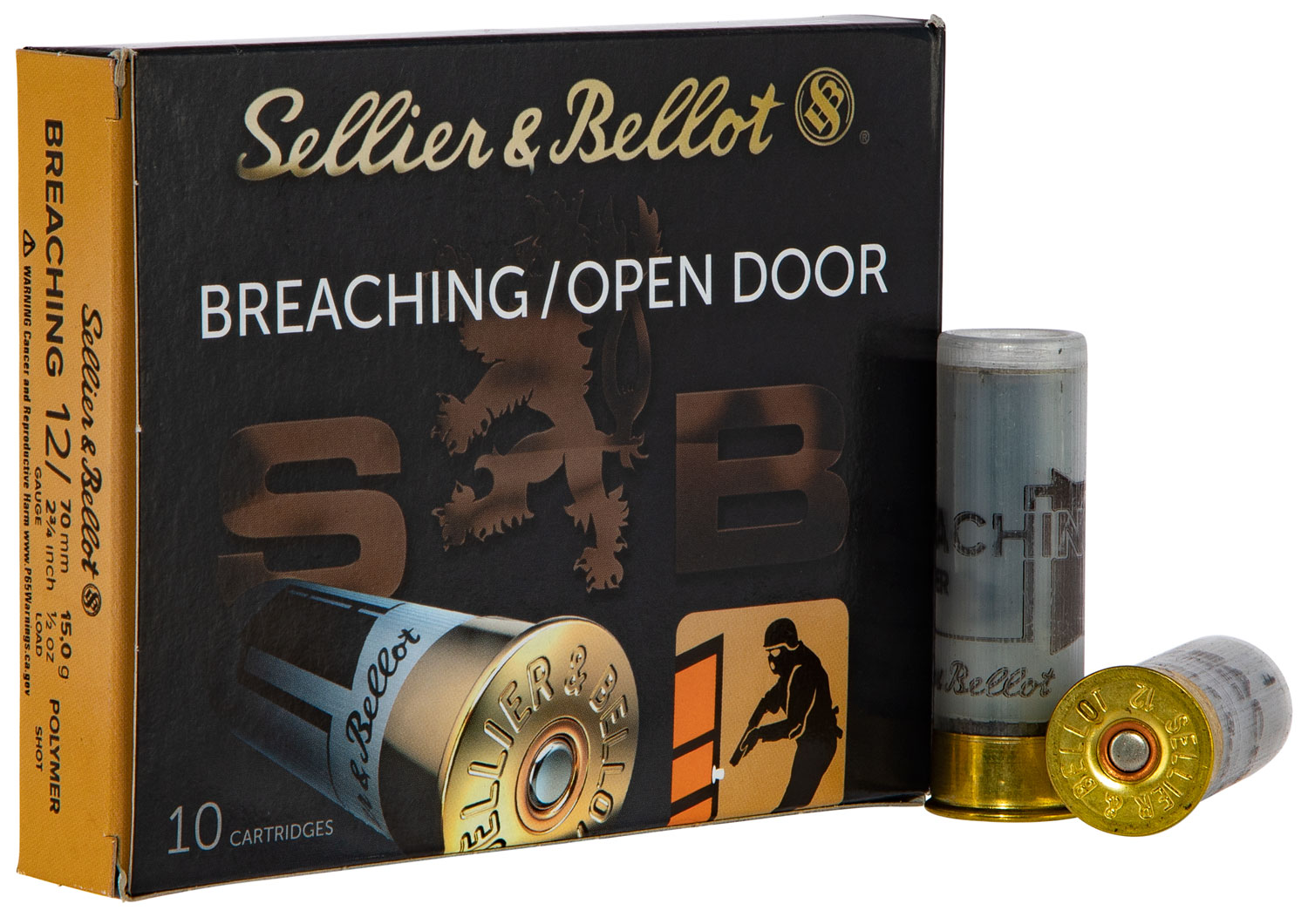 (image for) Sellier & Bellot SB12BR Breaching 12 Gauge 2.75" 1/2 oz 1575 fps - 10 Shells