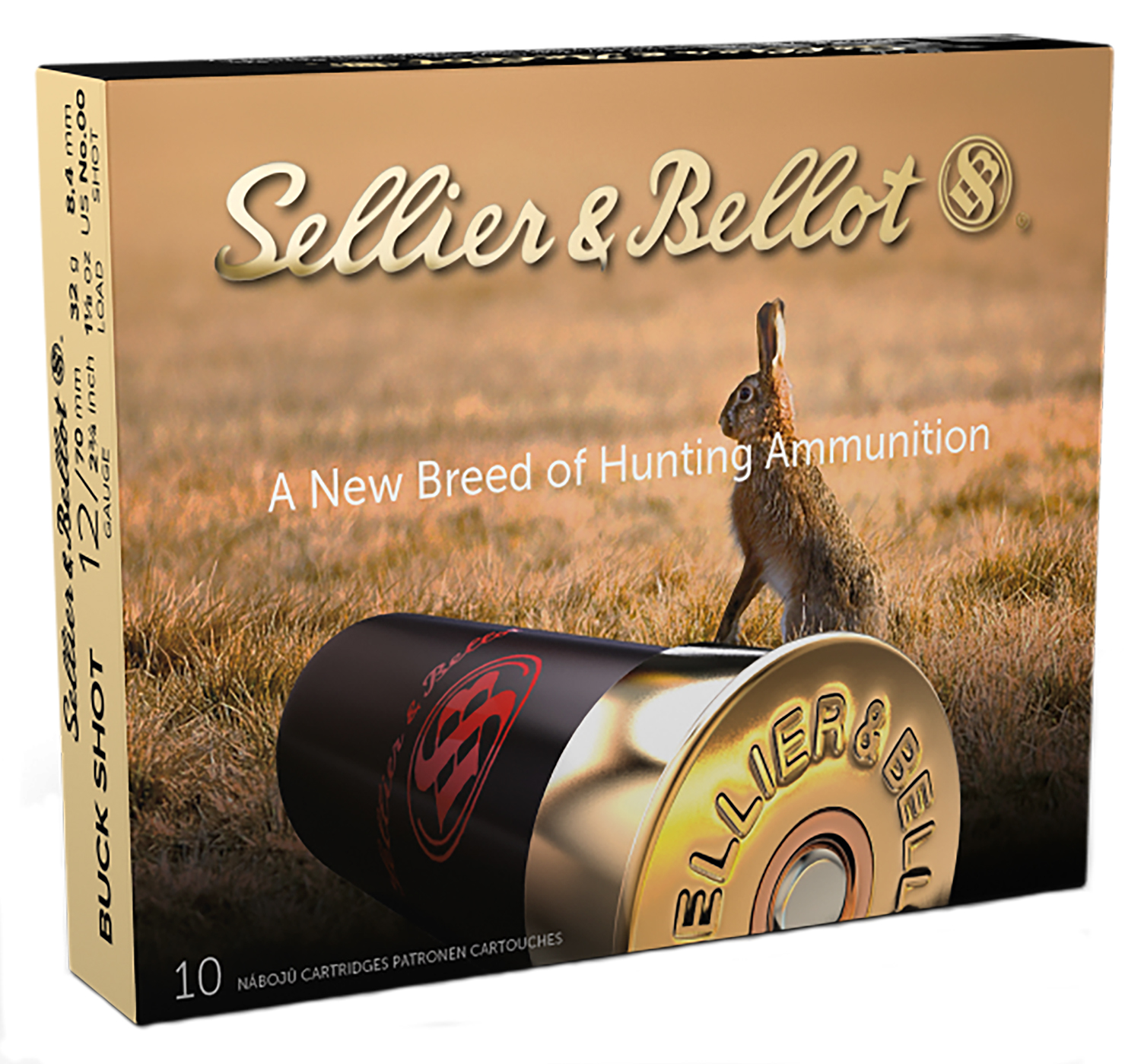(image for) Sellier & Bellot SB12BSJ Hunting 12Gauge 2.75" 9Pellets 1 1/8oz 00Buck Shot - 250 Shells