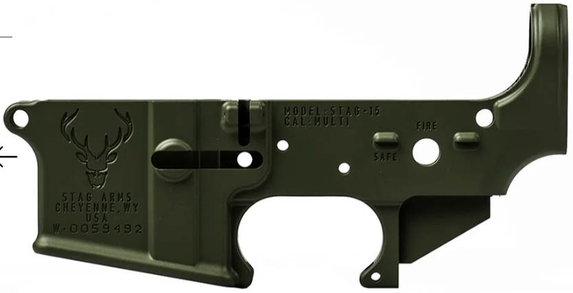 (image for) Stag 15 Stripped Lower Receiver Wyoming Variance - Dark Green Anodized (BLEM) - Click Image to Close