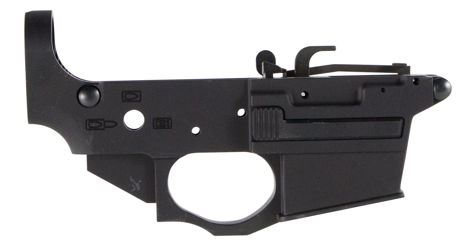 (image for) Spikes Tactical STLS920 Spider Stripped Lower Receiver 9mm Luger 7075-T6 Aluminum Black Anodized for AR-15, Compatible w/Glock Mags